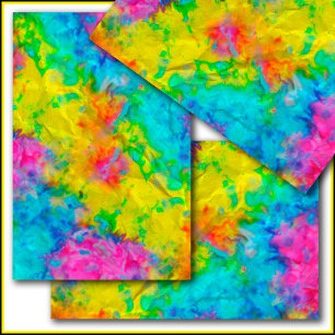 Papel De Seda Cores Psicodélicas do Arco-Íris V2