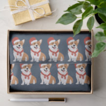Corgi de Natal Rico Sofisticado Inverno Azul-Marin