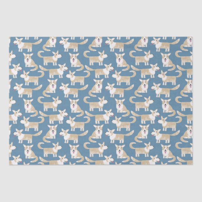 Papel De Seda Corgi Dog (Frente )