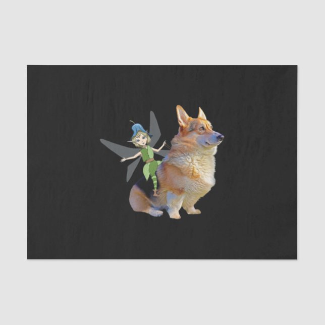 Papel De Seda Corgi & Fairy - Funny Pembroke Welsh Corgi (Frente )