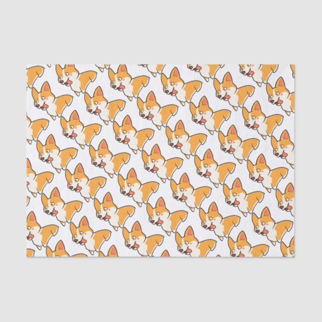 Papel De Seda Corgi feliz (Frente )