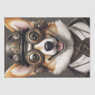 Papel De Seda Corgi Steampunk Sonha: Uma Decoupage Mecânica