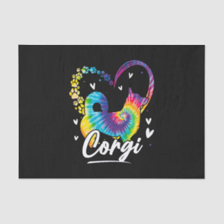 Papel De Seda Corgi Tie Dye Rainbow Dog Lover Gift