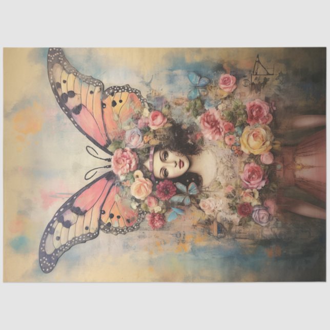 Papel De Seda Coroa borboleta (Frente )