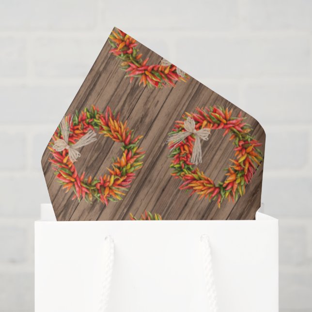 Papel De Seda Coroa de Pimenta Chile Rústica do Sudoeste Padrão  (Sacola de presentes)