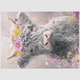 Papel De Seda Coroa Floral de Vaca do Planalto de Dissociação