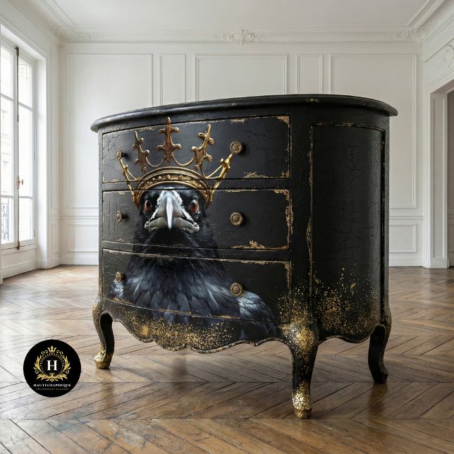 Papel De Seda Coroa Gótica Realeza Corvo Majestoso Decoupage (Criador carregado)