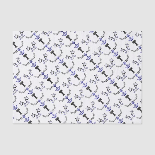 Papel De Seda Coroa Monograma 'T' (Frente )