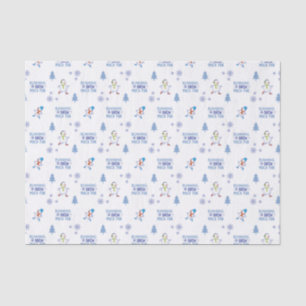 Papel De Seda Corrida do inverno - Árvore de Natal do Snowman