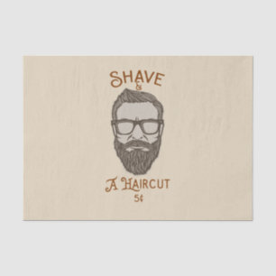 Papel De Seda Corte & Barba Gráfica de Barbearia Retro