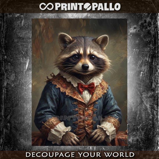 Papel De Seda Cortier raccoon com arco na era vitoriana (Criador carregado)