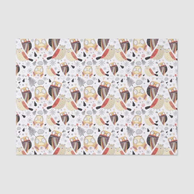 Papel De Seda Coruja engraçada da textura (Frente )