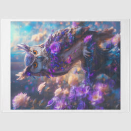 Papel De Seda Coruja Flor