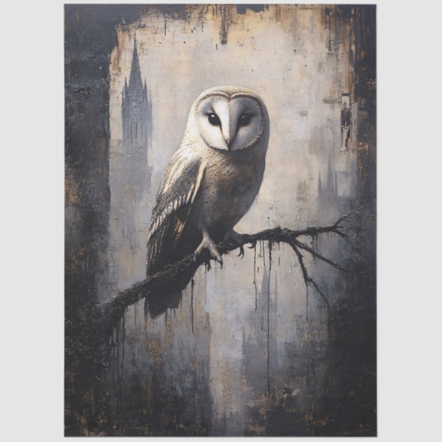 Papel De Seda Coruja Gótica na Desvinculação de Ramificação Gnar (Frente )