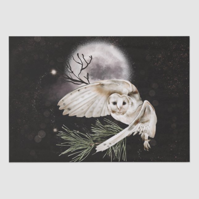 Papel De Seda Coruja Watercolor (Frente )