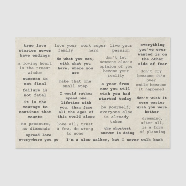 Papel De Seda Cotações Motivacionais da Máquina de Digitalização (Frente )