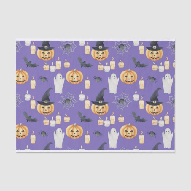 PAPEL DE SEDA COTE HALLOWEEN JACK O LANTERNS PUMPKINS CANDLES (Frente )