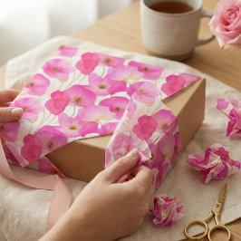 Papel De Seda Cottagecore Floral Botânico de Flores Silvestres