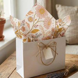 Papel De Seda Cottagecore Floral Botânico de Flores Silvestres