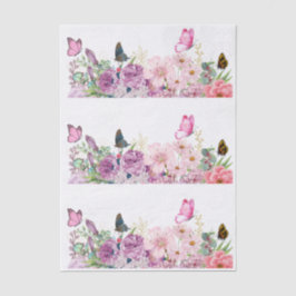 Papel De Seda Cottagecore Floral & Butterfly Elements Decoupage