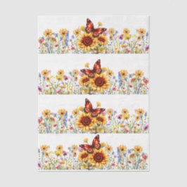 Papel De Seda Cottagecore Floral & Butterfly Elements Decoupage