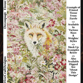 Papel De Seda Cottagecore Fox, Wildflower Meadow EX4R Decoupage