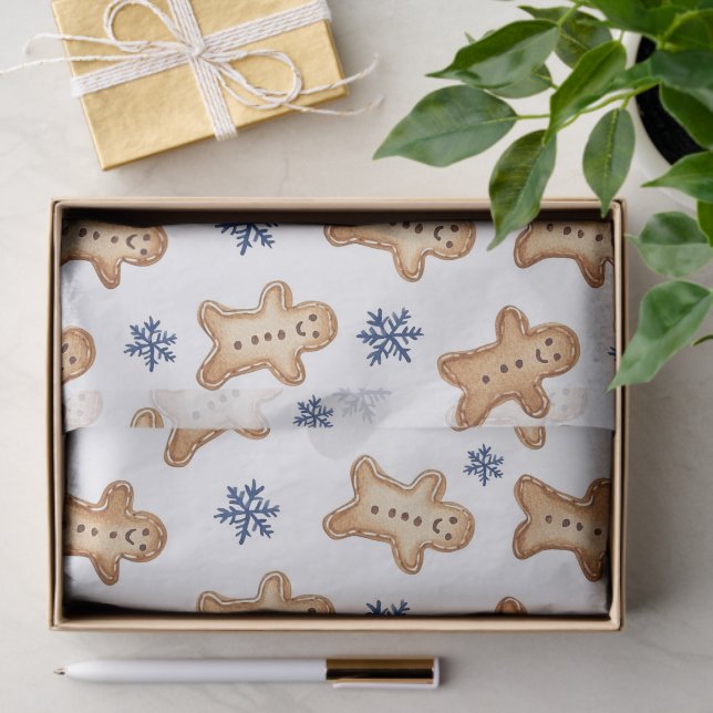 Papel De Seda Country Gingerbread Cookies Snowflakes Christmas (Presente)