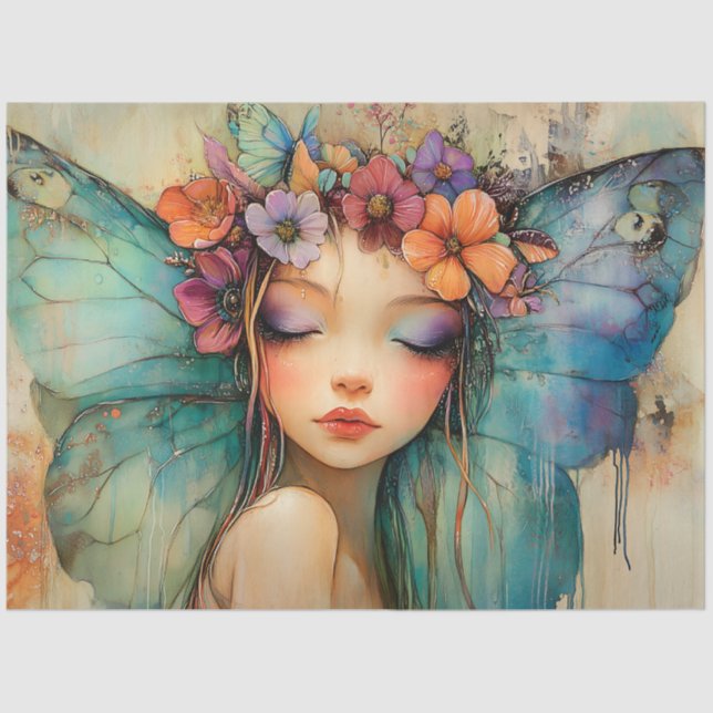 PAPEL DE SEDA COUPAGEM DE GAROTA FLORAL CUTA (Frente )