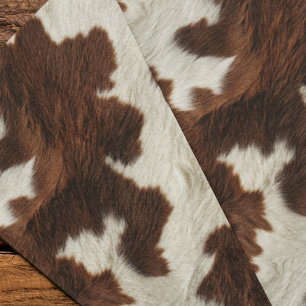Papel De Seda Couro Marrom Branco de Vaca Couro de Boi