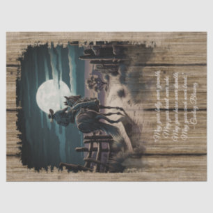 Papel De Seda Cowboy Bênção do Cavalo do Homem Ocidental