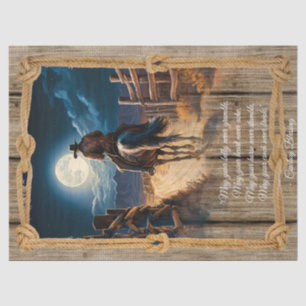 Papel De Seda Cowboy Bênção do Cavalo do Homem Ocidental