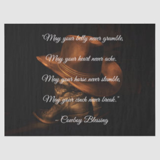 Papel De Seda Cowboy Bênção do Chapéu e Botas Ocidentais