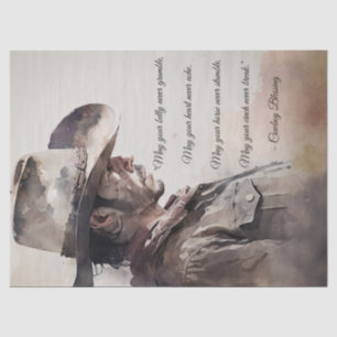 Papel De Seda Cowboy Bênção do Homem Ocidental