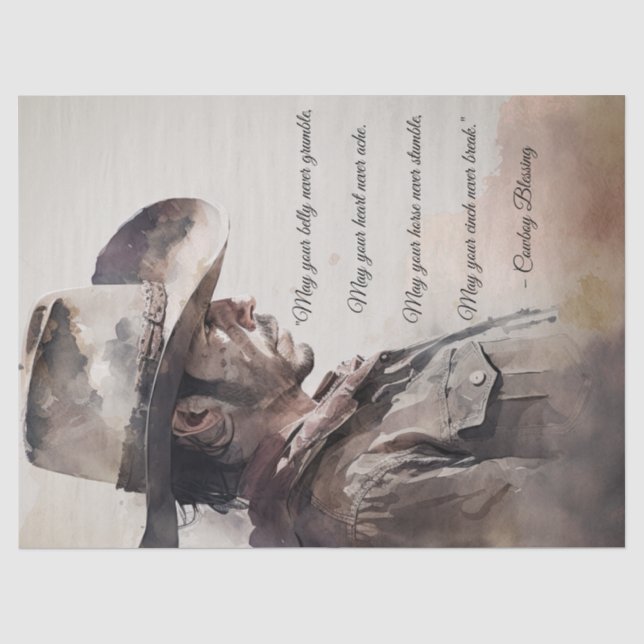 Papel De Seda Cowboy Bênção do Homem Ocidental (Frente )
