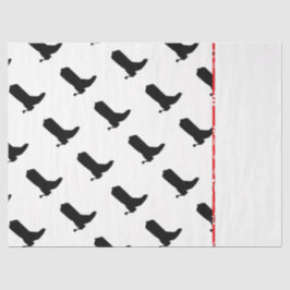 Papel De Seda Cowboy Boot Spurs Silhouette Pattern Bandana