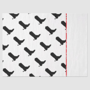 Papel De Seda Cowboy Boot Spurs Silhouette Pattern Bandana