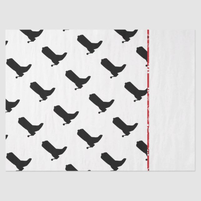 Papel De Seda Cowboy Boot Spurs Silhouette Pattern Bandana (Frente )