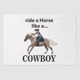 Papel De Seda Cowboy Caminha Um Cavalo Como Um Cowboy