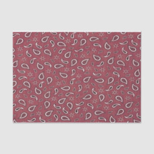 Papel De Seda Cowboy country red paisley star russa