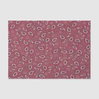 Papel De Seda Cowboy country red paisley star russa