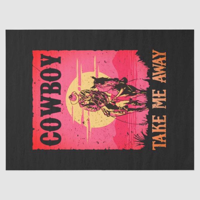 Papel De Seda Cowboy no Amor Tecido/Papel Decoupage (Frente )