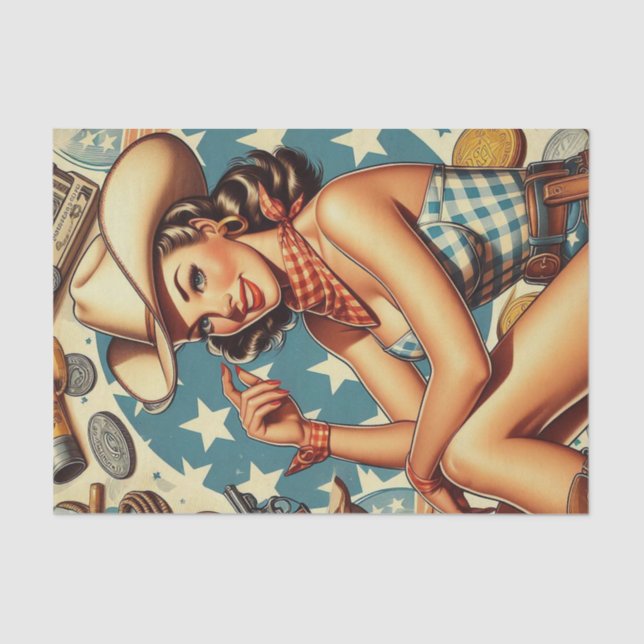Papel De Seda Cowgirl da linhagem (Frente )