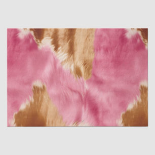 Papel De Seda Cowhide Castanho-Rosa-Castanho