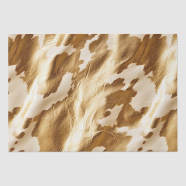 Papel De Seda Cowhide de Cream Dourado Ocidental (Frente )