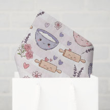 Cozinha Kawaii Coração Assando Rosa Branco Roxo