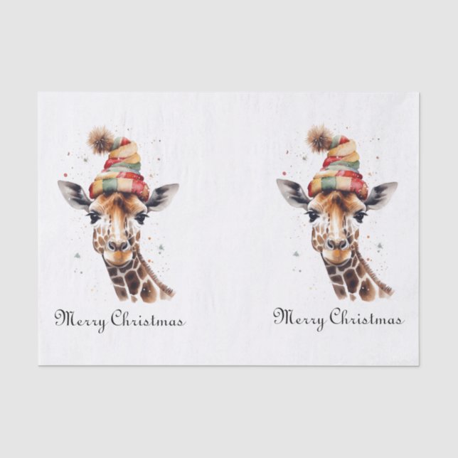 Papel De Seda Cozy Christmas Giraffe, costume (Frente )