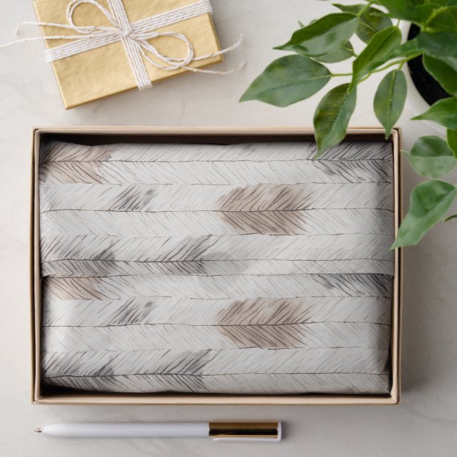 Papel De Seda Cozy Cream Feathers Christmas (Presente)