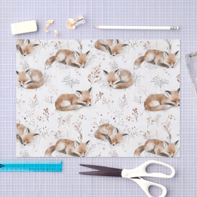 Papel De Seda Cozy Foxes Christmas (Arte )