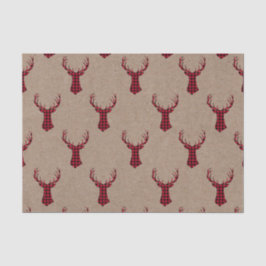 Papel De Seda Cozy Modern Deer Kraft Xadrez Natal