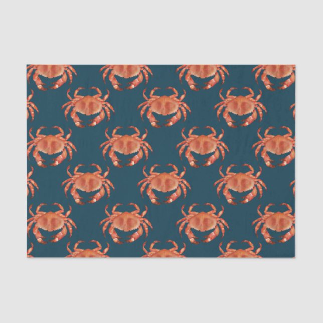 Papel De Seda Crabs Seaside Pattern (Frente )